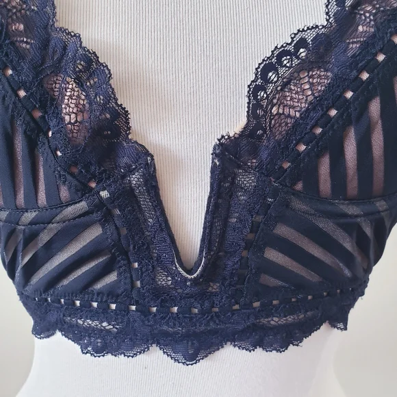 🏷Thistle And Spire NWOT Plunging Corset Underwire Bra W/Nude Underlay - 34B - Picture 4 of 14
